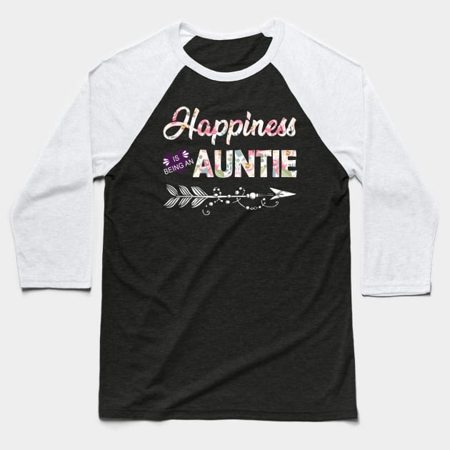 Happiness Is Being An Auntie Baseball T-Shirt by Damsin